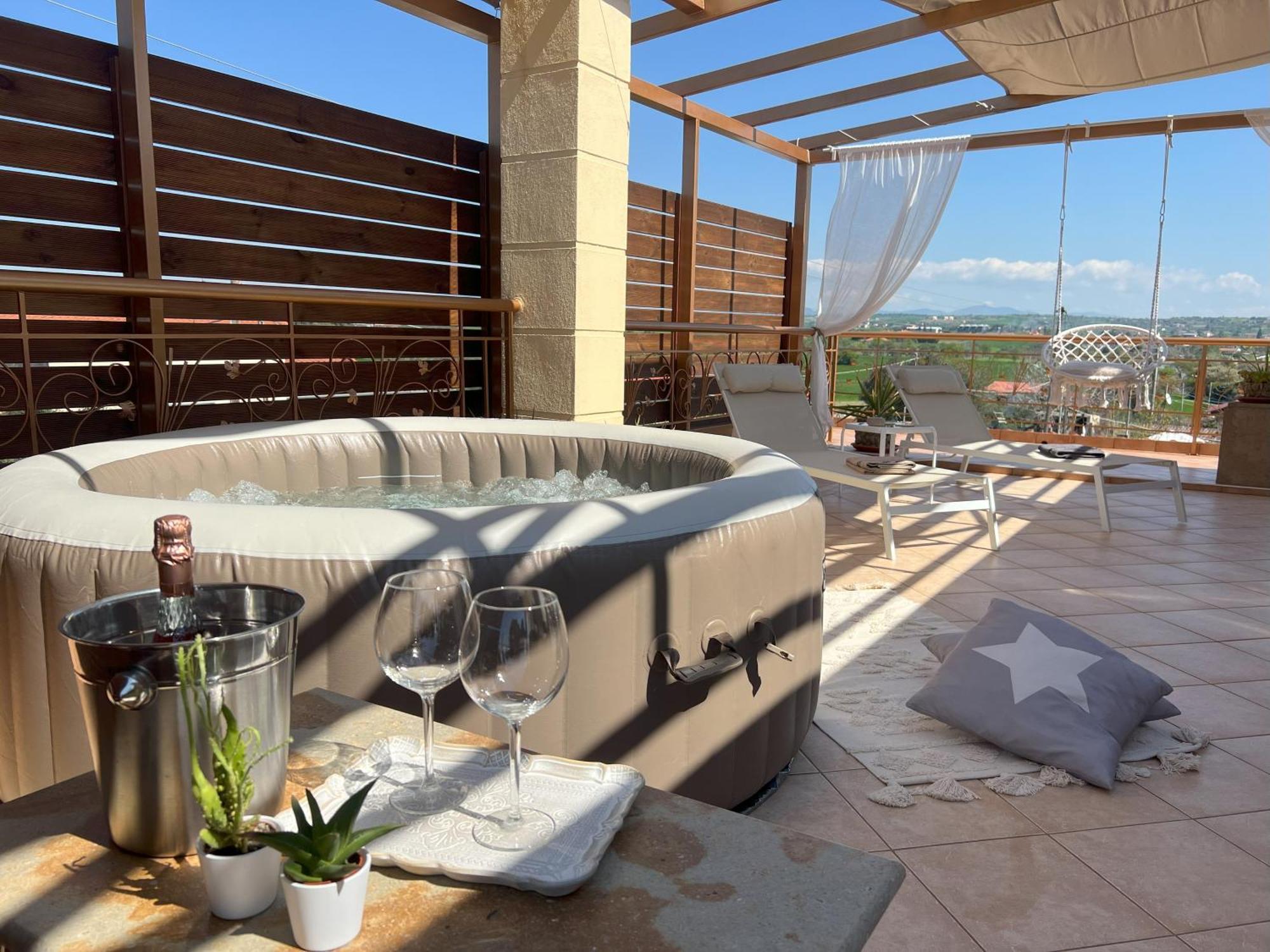 Doormat# Wait 'N Sea, Jacuzzi, Luxury Stone House Apartamento Epanomí Exterior foto